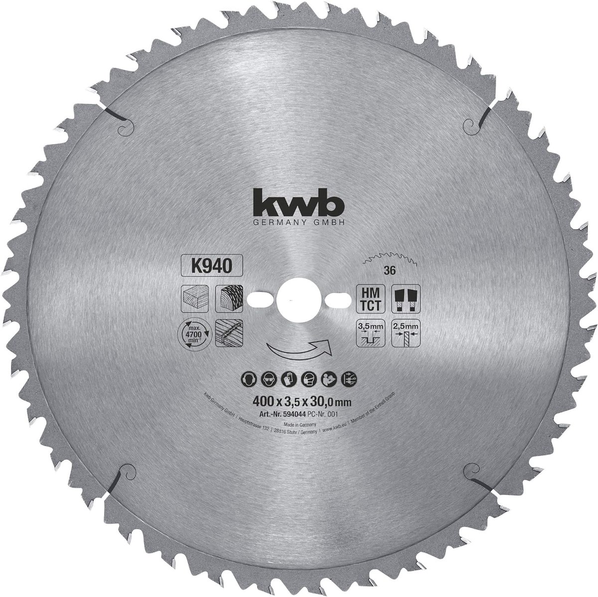 kwb 594044 Lame de scie circulaire 400 x 30 mm 1 pc(s)
