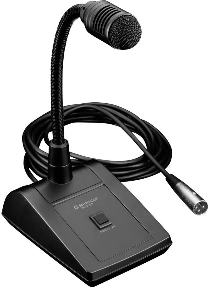 Monacor PDM-302PTT Microphone de table ELA