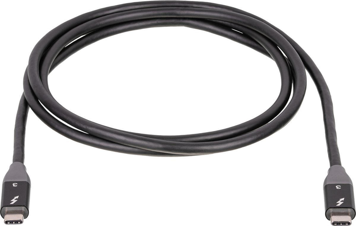 Akyga Câble USB Thunderbolt™ 3 Fiche mâle Thunderbolt, Fiche mâle Thunderbolt 1.50 m noir structure symétrique AK-USB-34