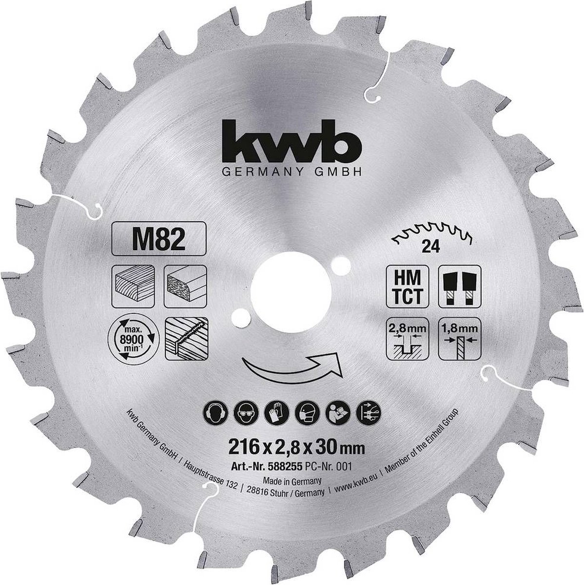kwb 588255 Lame de scie circulaire 216 x 30 mm 1 pc(s)