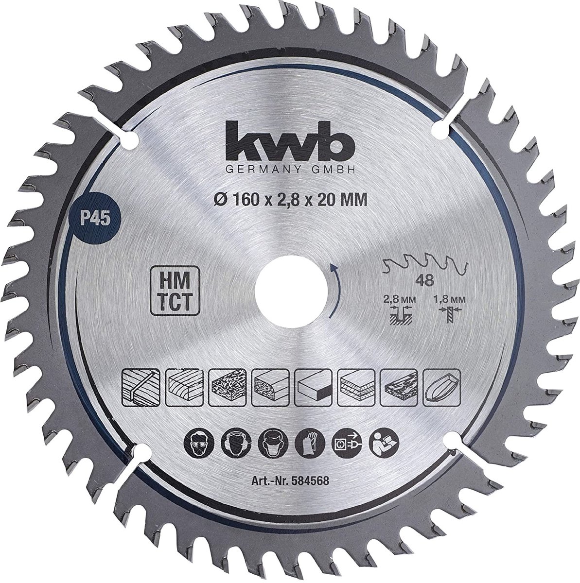 kwb 584568 Lame de scie circulaire 160 x 16 mm 1 pc(s)
