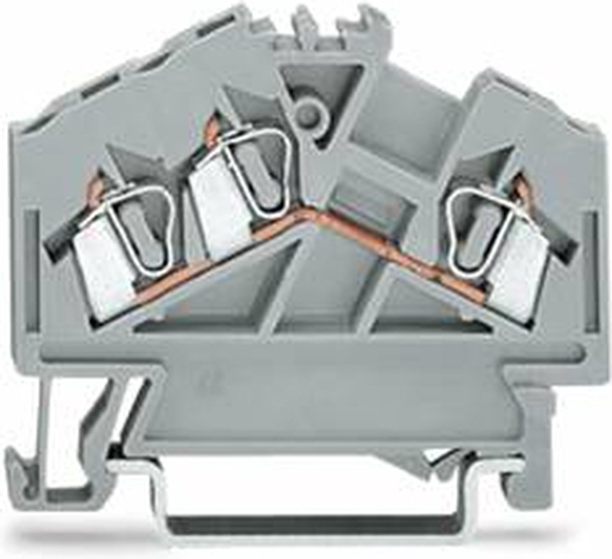 Borne de passage WAGO 280-641 5 mm ressort de traction Affectation: L gris 100 pc(s)