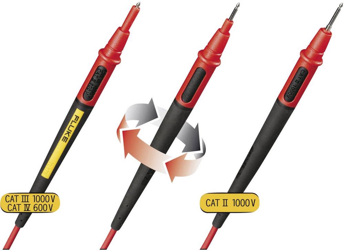 Fluke TL175 Set de cordons de mesure de sécurité Banane mâle 4 mm pointe de test 1.50 m noir, rouge 1 pc(s)
