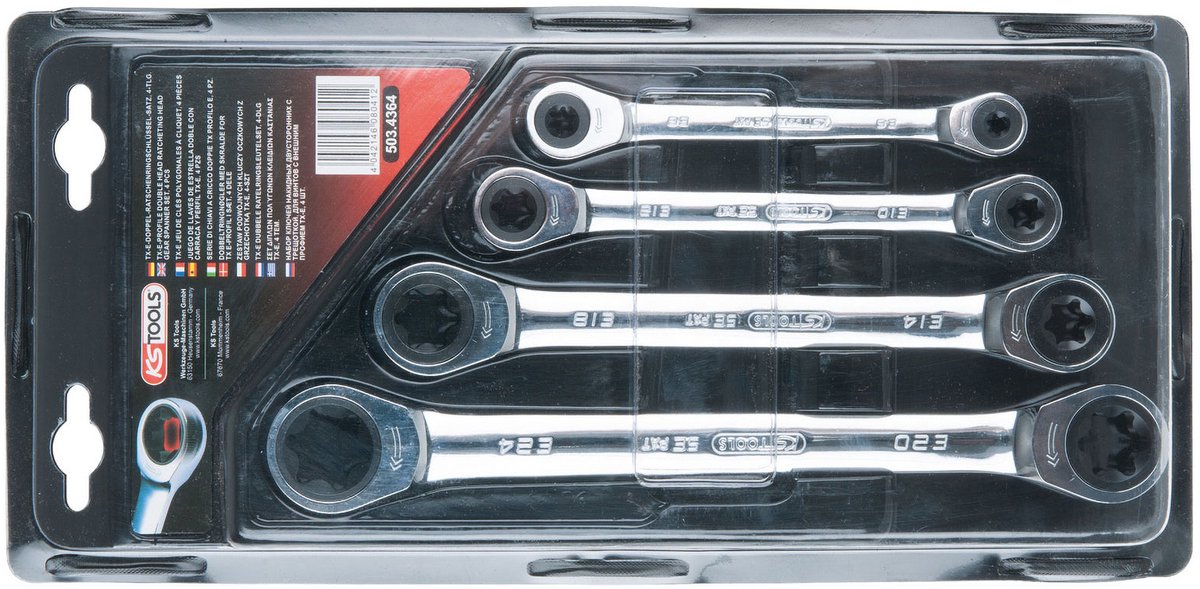 KS Tools 503.4364 Jeu de clés à cliquet annulaires doubles Ouverture de clé (métrique) 6 - 20 mm
