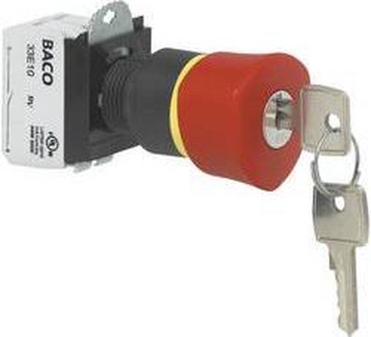 BACO L22GR01B Arrêt durgence collerette plastique, noir, avec affichage de statut 600 V 10 A IP69K 1 pc(s) Piece