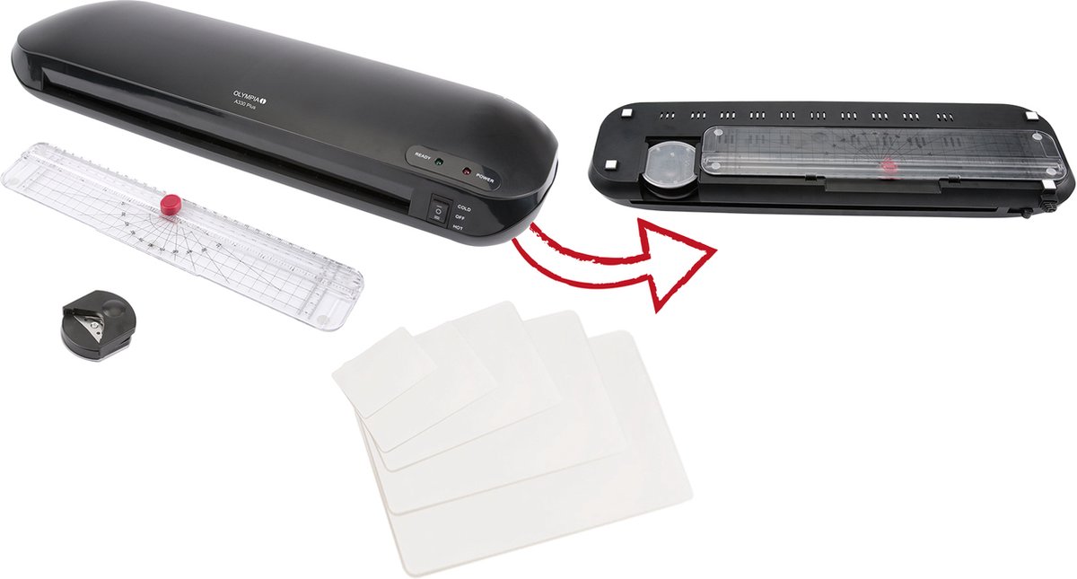 Olympia Kit de plastification A 330 Plus 3138 DIN A3, DIN A4, DIN A5, DIN A6, DIN A7, DIN A8, cartes de visite
