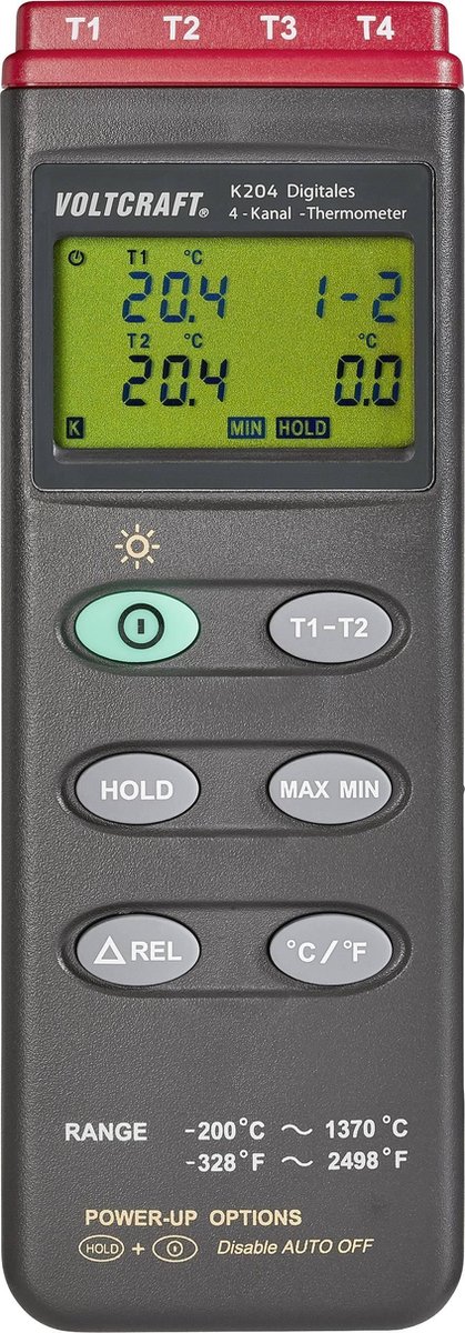 Appareil de mesure de température VOLTCRAFT K204 -200 - +1370 °C sonde K