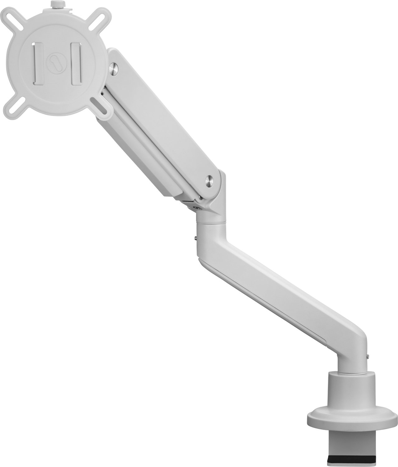 One For All Solid Single white Support de table pour écran 1 Écran(s) 33 cm (13) - 88,9 cm (35) blanc réglable en hauteur, mobile, inclinable, rotatif