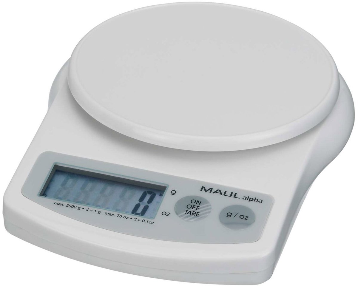 Maul MAULalpha Pèse-lettre 1645002 Plage de pesée (max.) 5 kg Lisibilité 1 g à pile(s) blanc