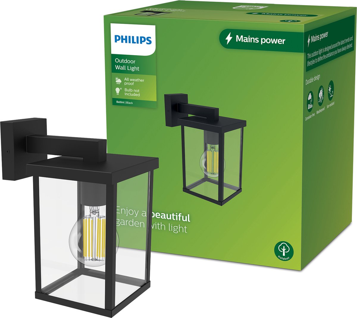 Philips LED Bellini 8720169266377 Applique extérieure LED E27 noir