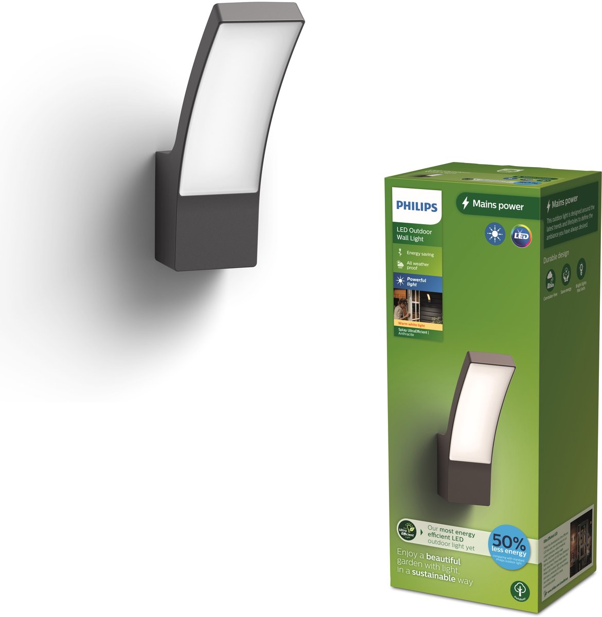 Philips LED Splay 8720169263796 Applique LED extérieure LED LED 3.8 W anthracite