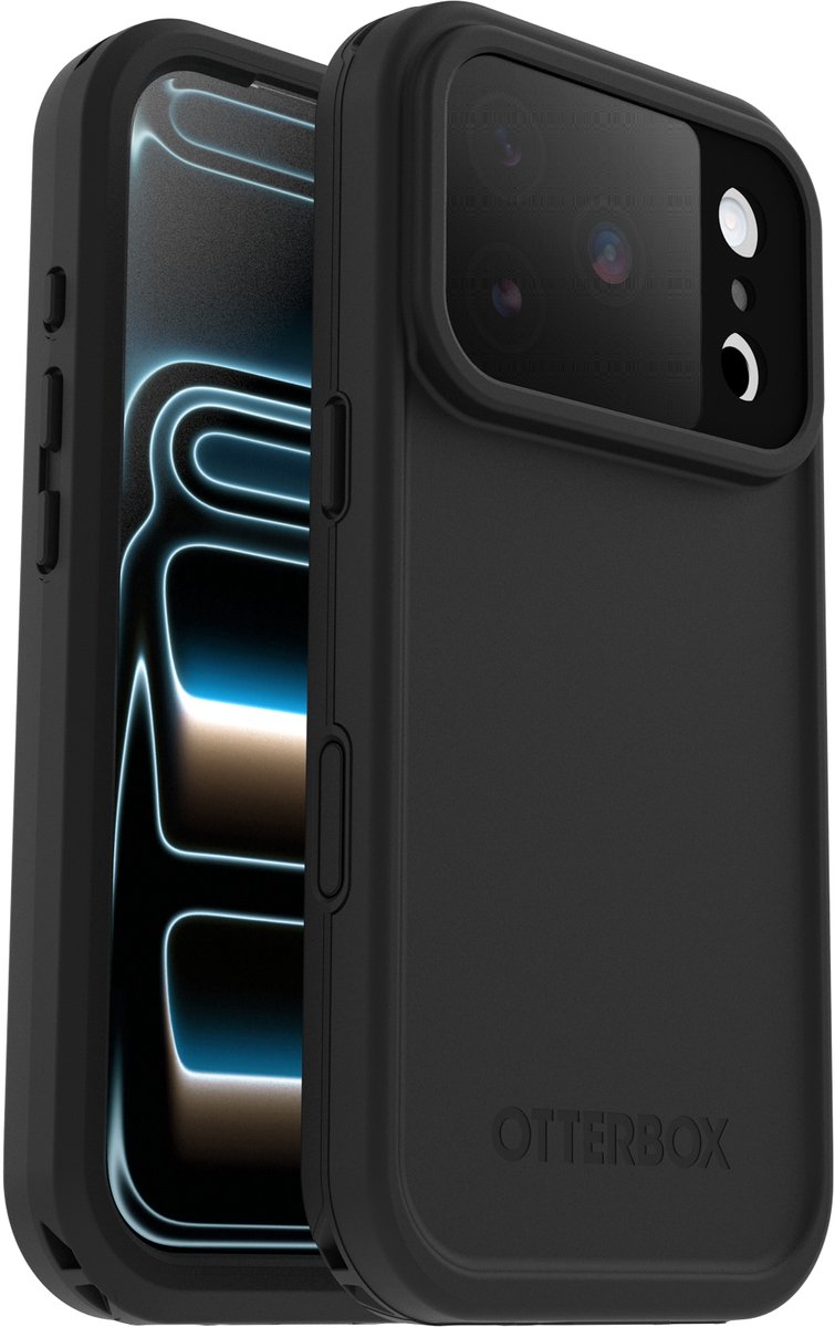 Otterbox Protection décran Apple iPhone 17 Pro noir résistant aux chocs, compatible avec MagSafe, étanche à leau, étanche à la poussière, chargement par