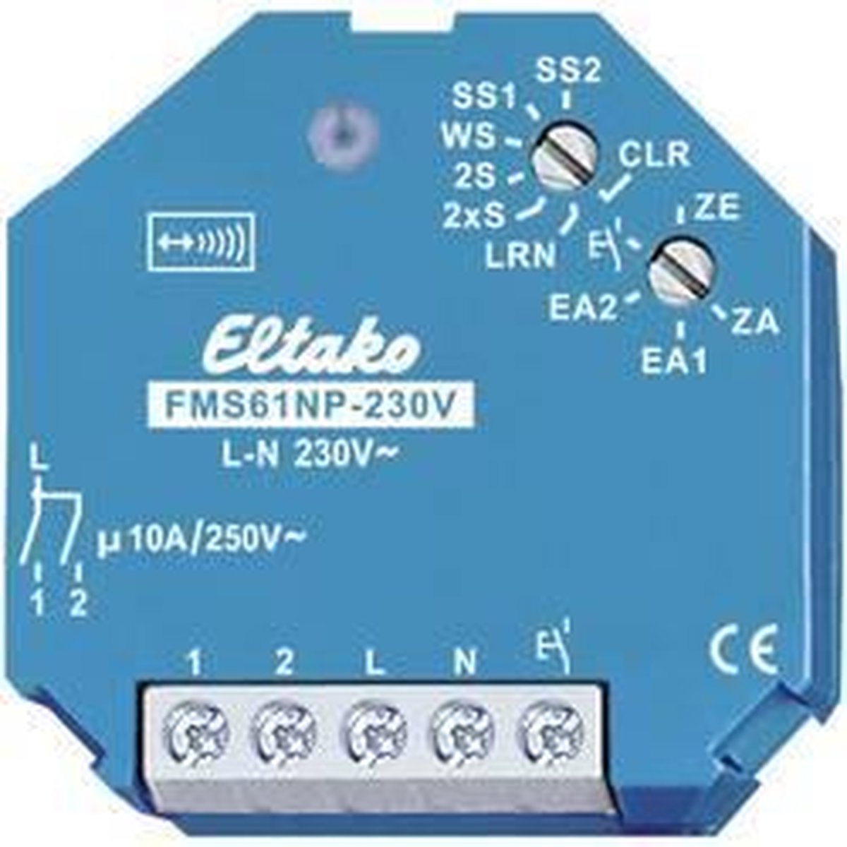 FMS61NP-230V Eltako sans fil Actionneur de commutation interrupteur à impulsion 1 canal encastré Puissance de coupure (max.) 2000 W Portée max. 100 m