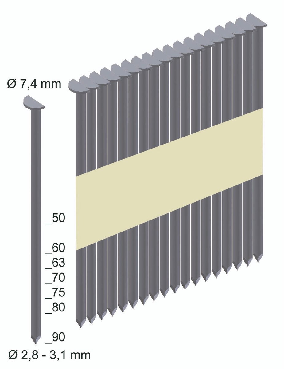 Prebena PR28/63BK PR28/63BK Clou (Ø x L) 2.8 mm x 63 mm 4000 pc(s)