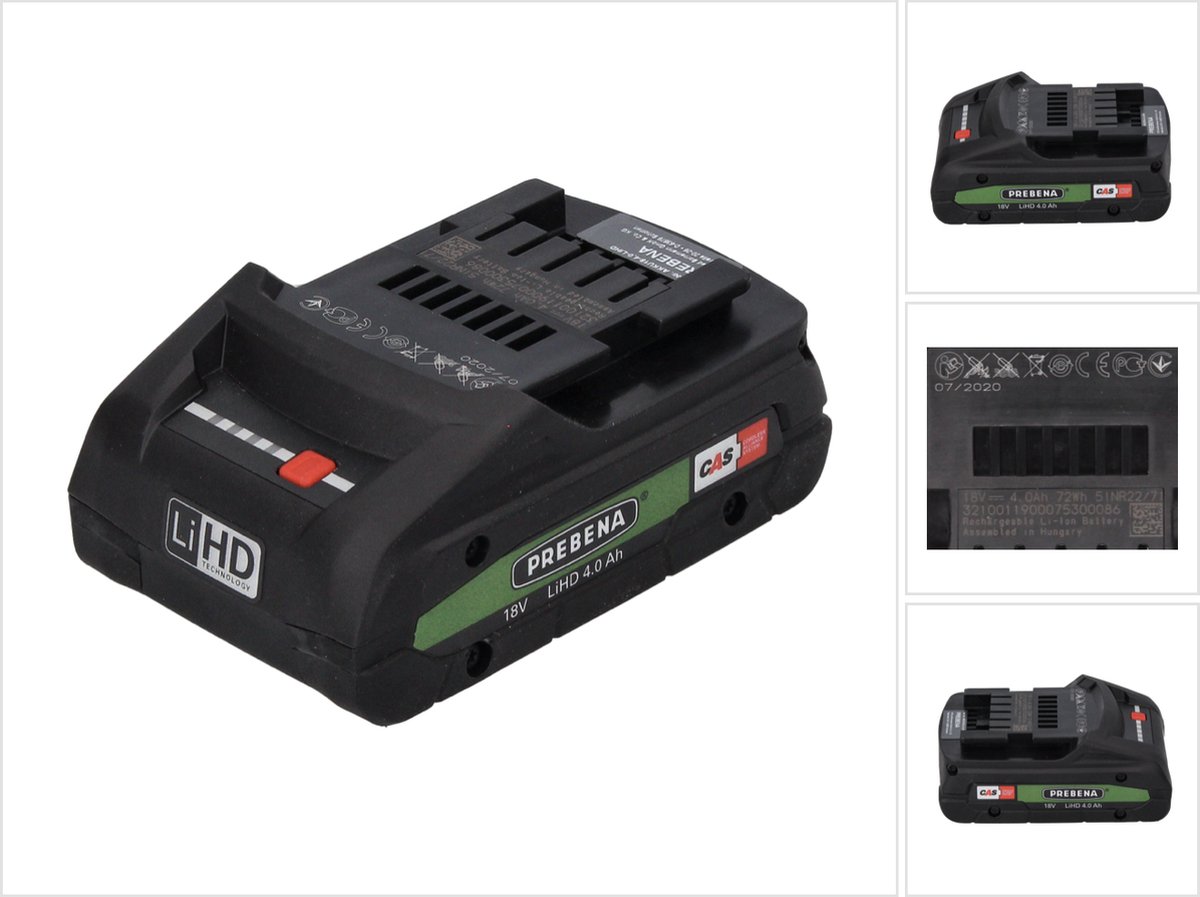 Prebena AKKU18-4,0-LIHD AKKU18-4,0-LIHD Batterie pour outil 18 V 4 Ah LiHD