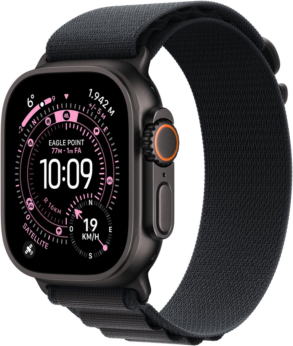 Apple Watch Ultra 3 GPS + Cellular 49 mm boîtier en titane Alpine Loop noir M