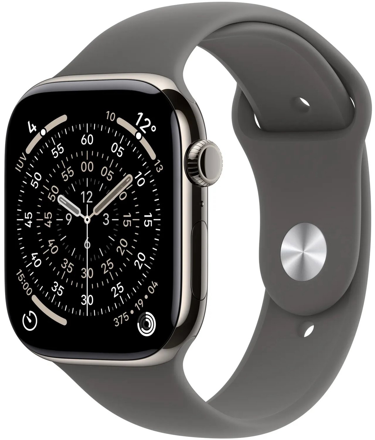 Apple Watch Series 11 GPS + Cellular 42 mm boîtier en titane bracelet de sport gris pierre S/M