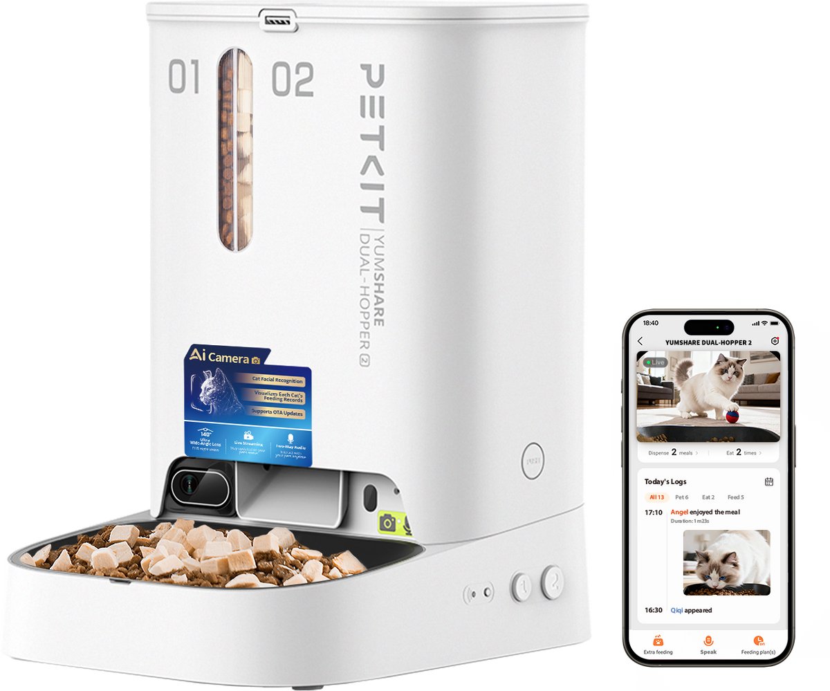 Petkit YumShare Dual-Hopper Distributeur automatique de nourriture blanc 1 pc(s)