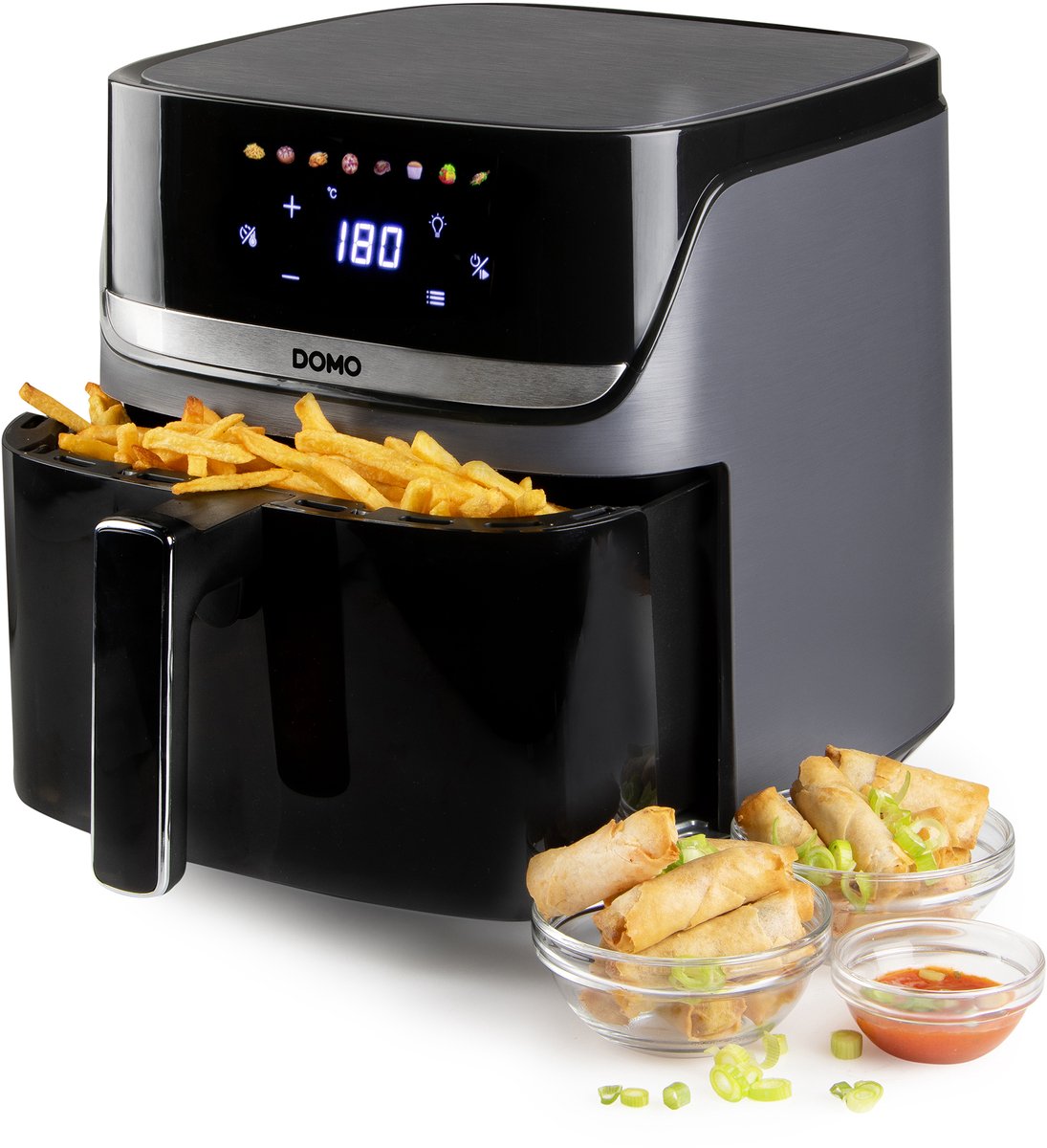 DOMO Friteuse à air chaud 2800 W noir, argent