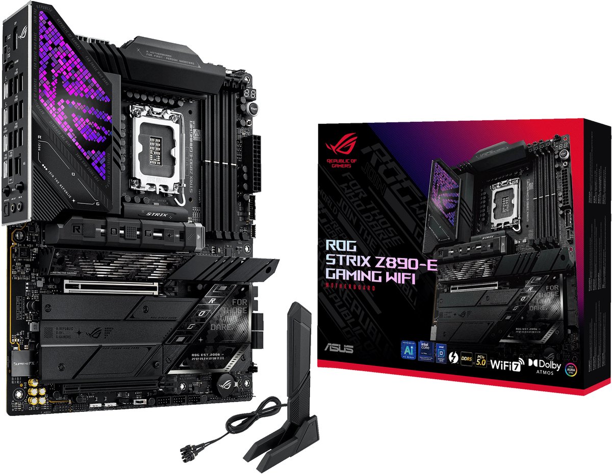 Asus ROG STRIX Z890-E GAMING WIFI Carte mère Socket (PC) Intel® LGA 1851 Facteur de forme (détails) ATX Chipset de la carte mère Intel® Z890