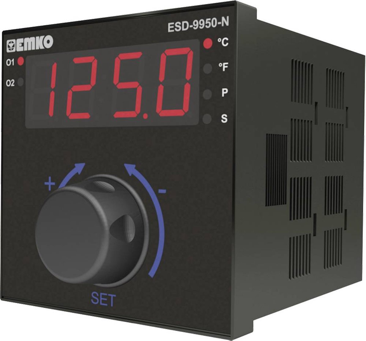 Emko ESD-9950-N.2.20.0.1/02.00/0.0.0.0 Régulateur de température Pt100, S, R, K, J (L x l x H) 110 x 96 x 96 mm