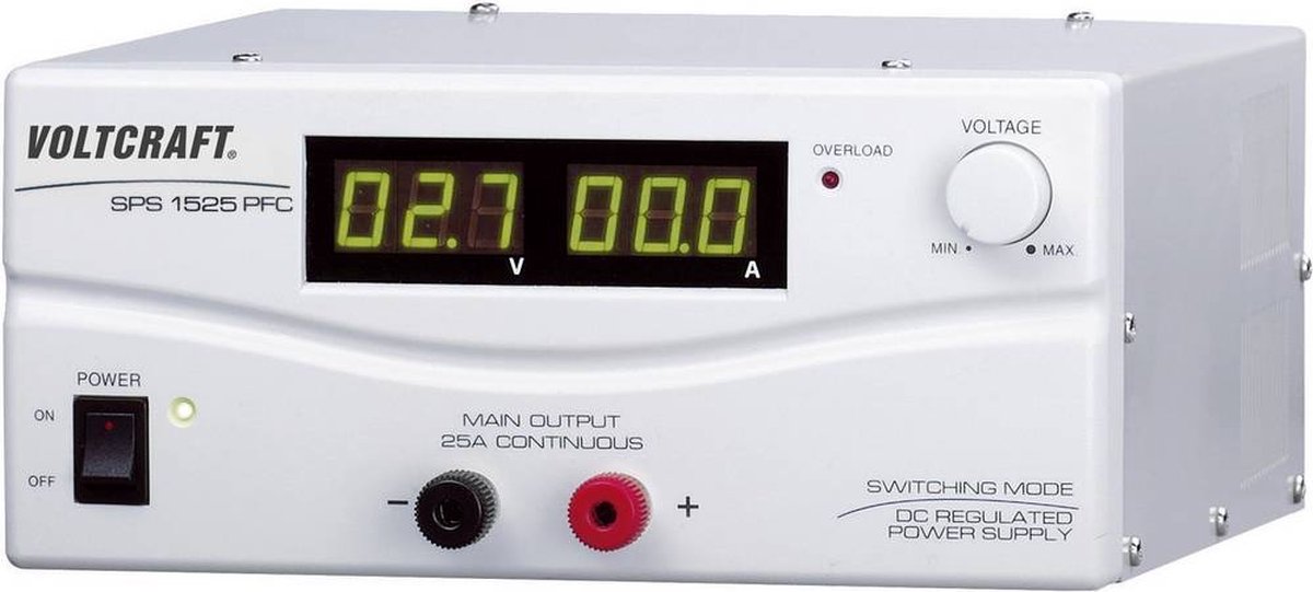 Alimentation de laboratoire réglable VOLTCRAFT SPS 1525 PFC 3 - 15 2 - 25 A 375 W Remote Nbr. de sorties 1 x