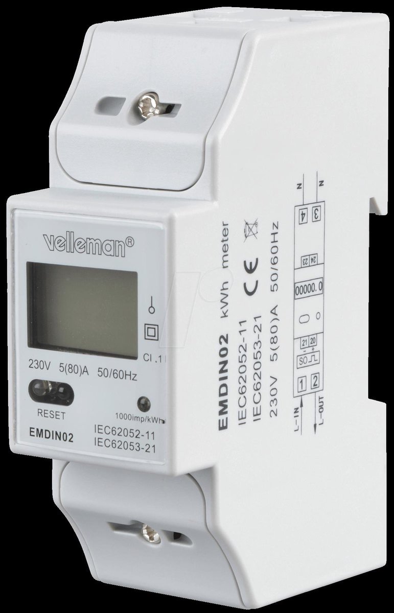 Compteur de coûts dénergie Velleman EMDIN02 1 pc(s)