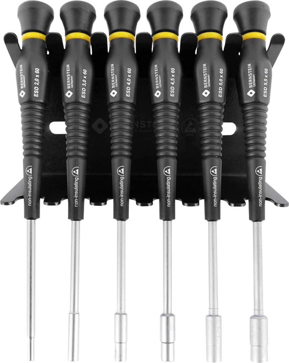 BERNSTEIN Tools for Electronics Bernstein Werkzeugfabrik antistatique (ESD) Jeu de tournevis 6 pièces 6 pans extérieurs
