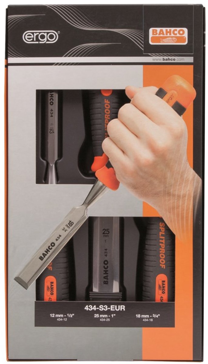 Set de ciseaux à bois, 3 pcs. Bahco 434-S3-EUR