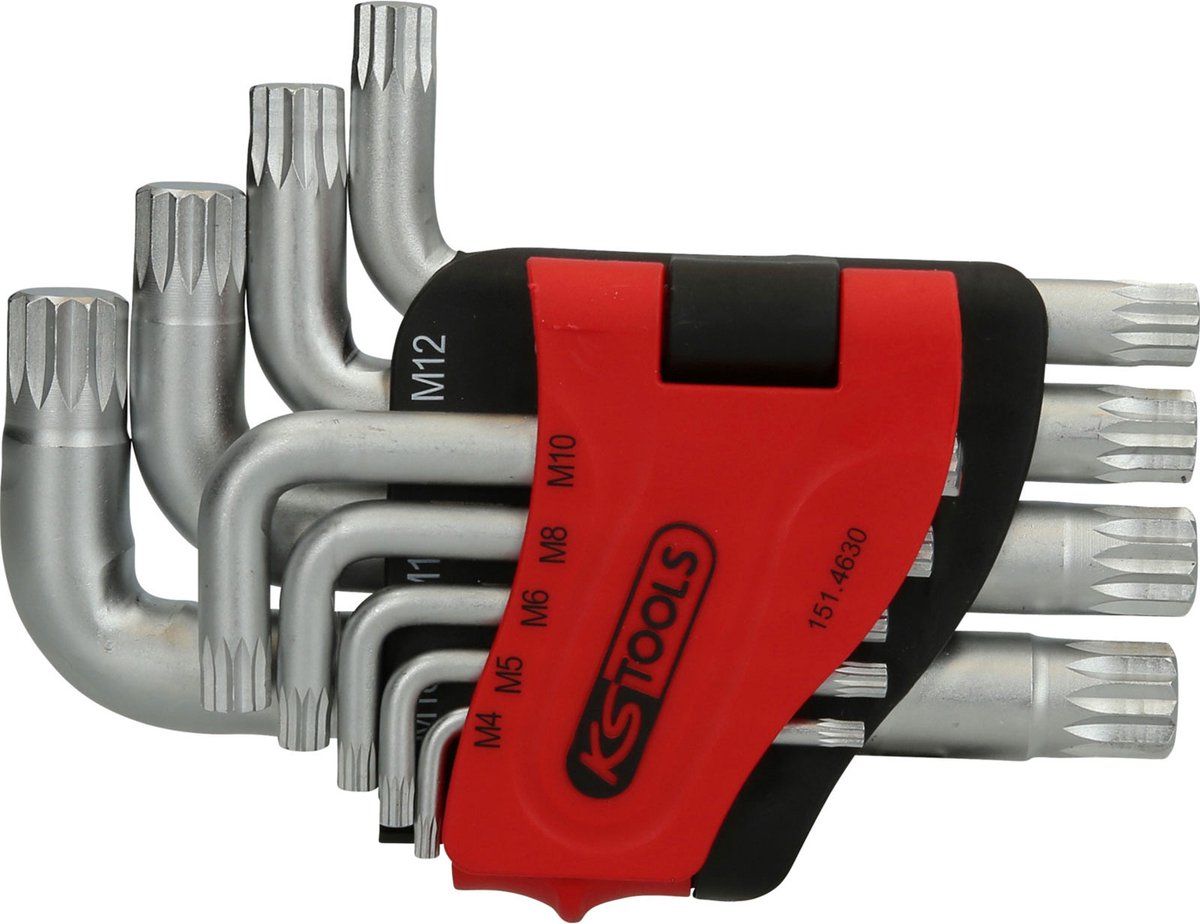 KS Tools XZN Jeu de clés mâles coudées 4 mm, 5 mm, 6 mm, 8 mm, 10 mm, 12 mm, 14 mm, 16 mm, 18 mm 9 pièces