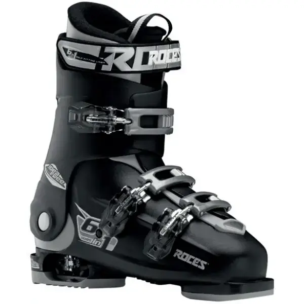 Roces Idea Free 6in1 adjustable Botas De Ski Crianças (22.5-25.5 - Preto/Prateado)