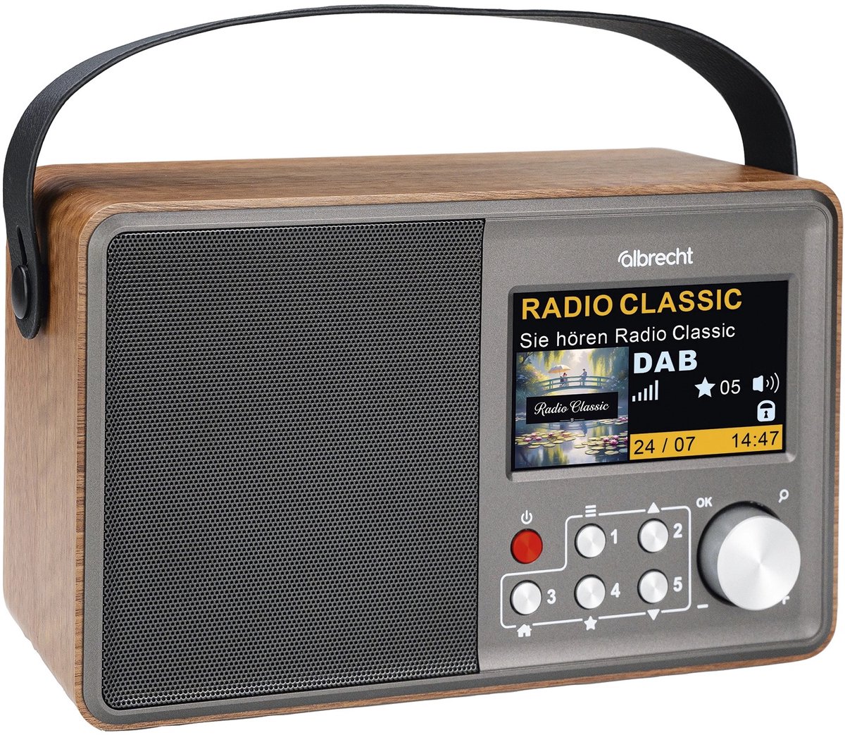 Albrecht DR 862 Radio sans fil DAB+, FM Bluetooth, DAB+, FM   gris, bois