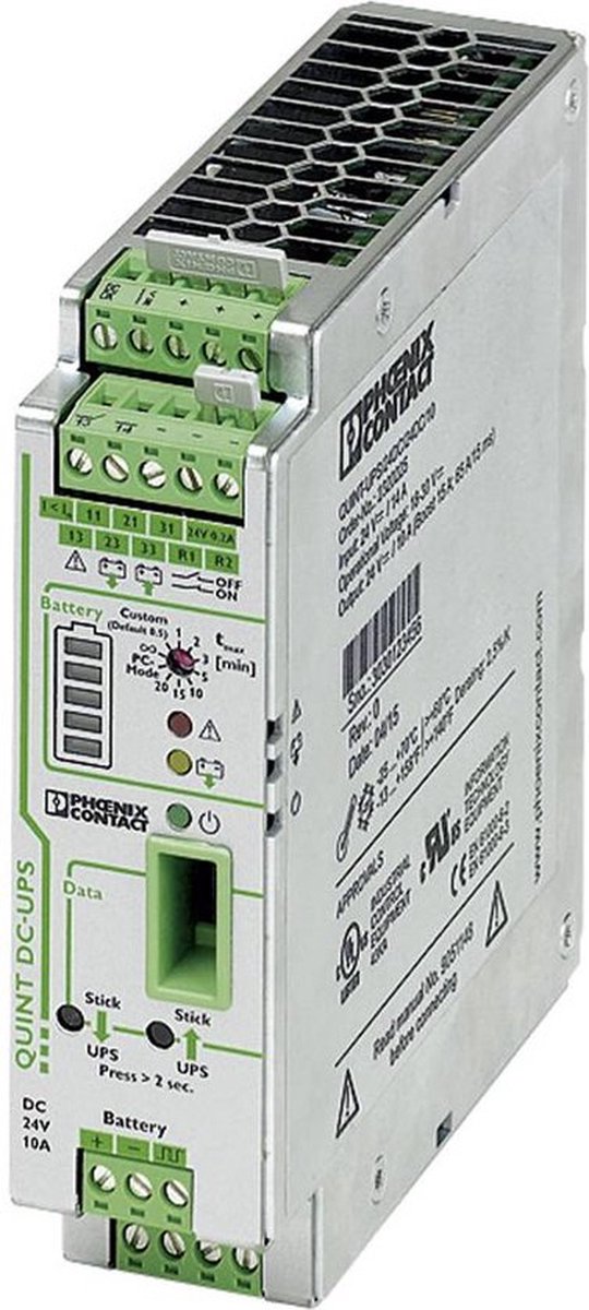 Onduleur (ASI) industriel - Installation (rail DIN) Phoenix Contact QUINT-UPS/ 24DC/ 24DC/10