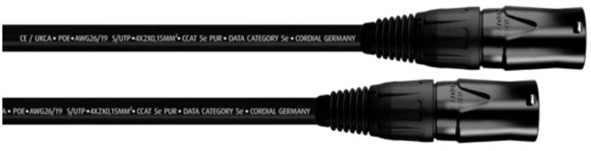 Cordial 15561 RJ45 Câble réseau, câble patch CAT 5e S/UTP 10.00 m noir gaine PUR 1 pc(s)