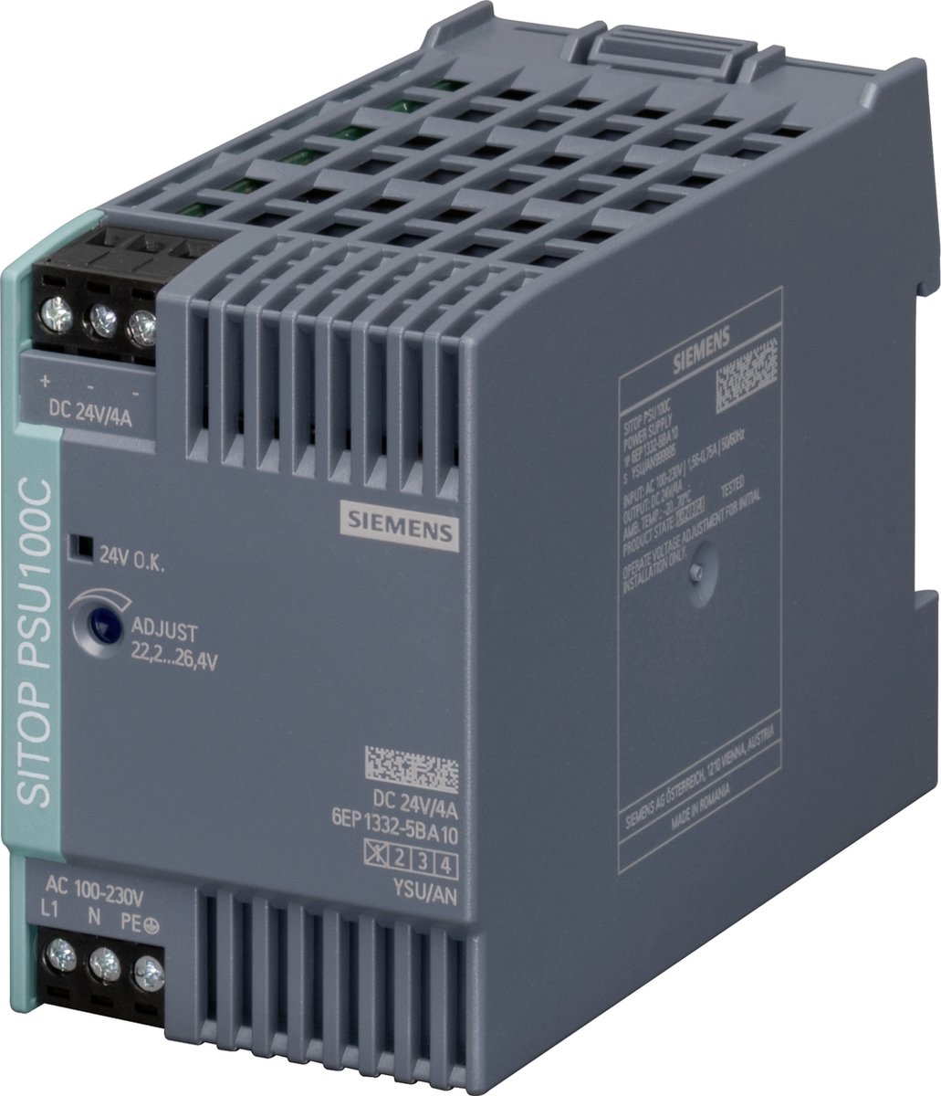Alimentation rail DIN Siemens SITOP PSU100C 24 V/4 A 26.4 V/DC 4 A 96 W 1 x