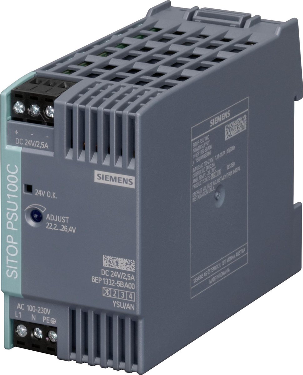 Alimentation rail DIN Siemens SITOP PSU100C 24 V/2,5 A 26.4 V/DC 2.5 A 60 W 1 x