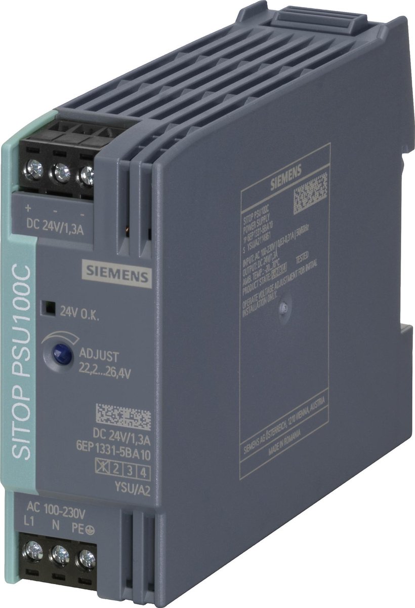 Alimentation rail DIN Siemens SITOP PSU100C 24 V/1,3 A 26.4 V/DC 1.3 A 30 W 1 x