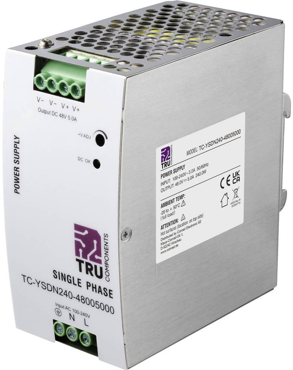 TRU COMPONENTS TC-13807996 Alimentation rail DIN 48 V/DC 5 A 240 W Nbr. de sorties:1 x Contenu 1 pc(s)