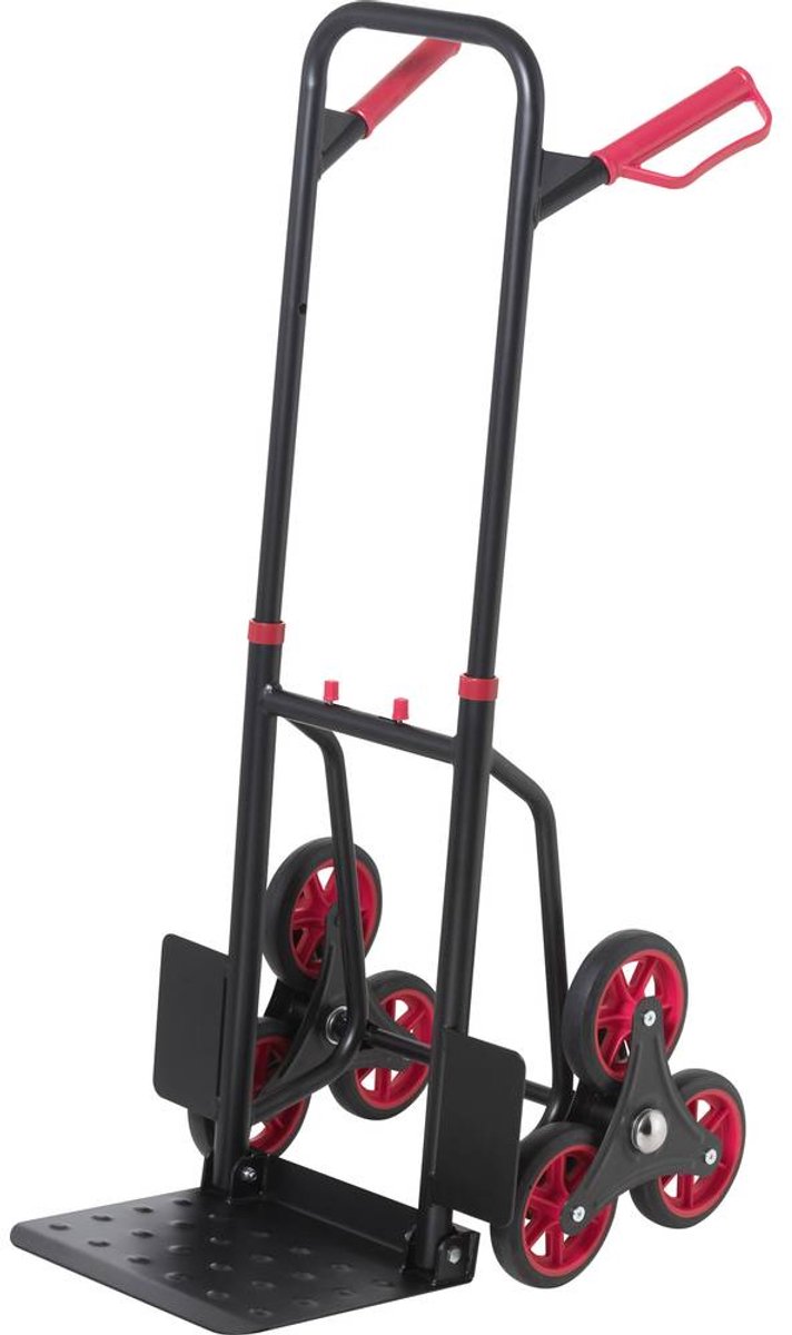 TOOLCRAFT TO-9650166 Diable monte-escalier pliable, réglable en hauteur acier Charge max: 150 kg