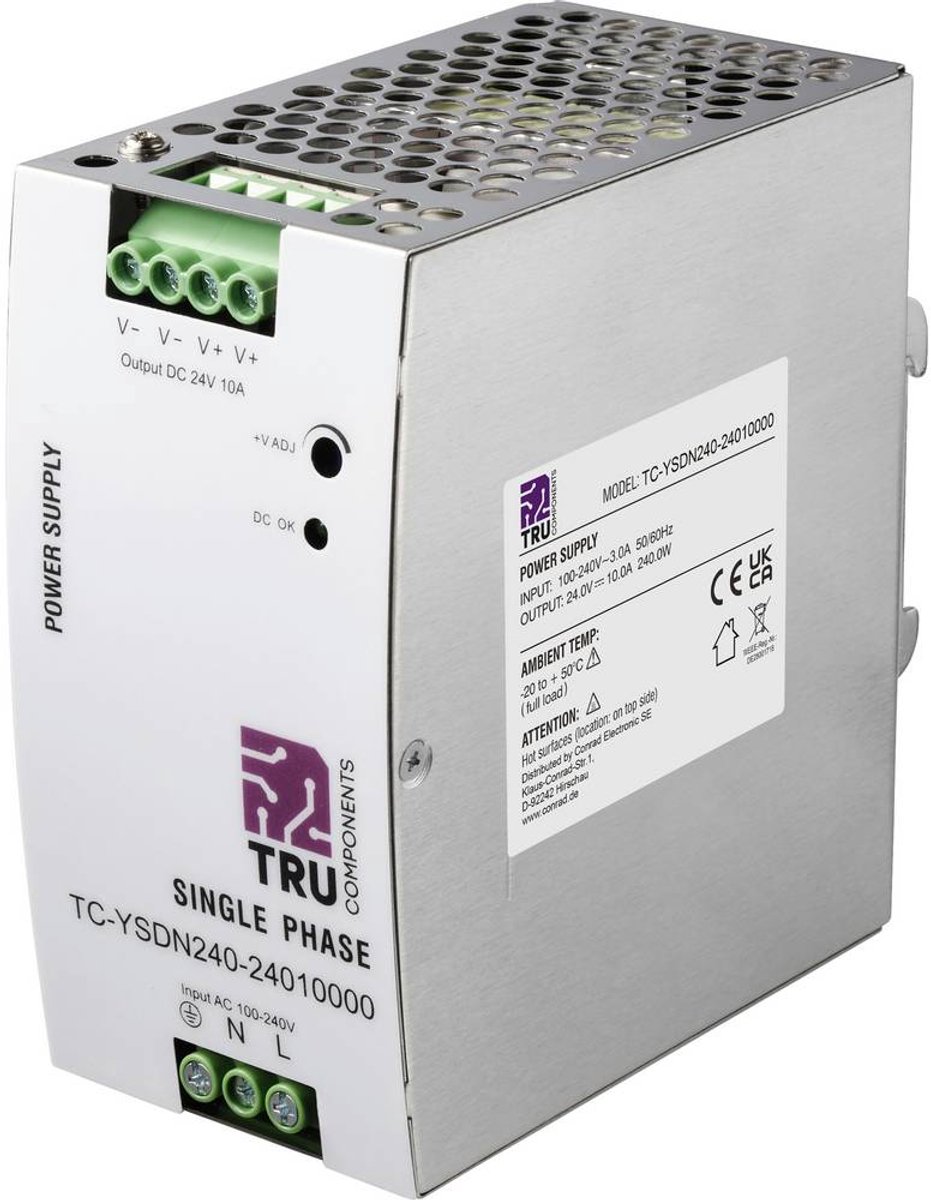 TRU COMPONENTS TC-13807992 Alimentation rail DIN 24 V/DC 10 A 240 W Nbr. de sorties:1 x Contenu 1 pc(s)