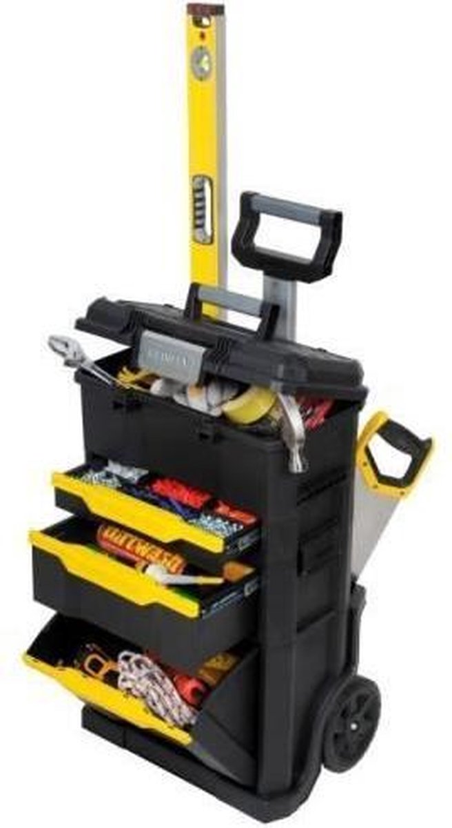 STANLEY STST1-70344 Stanley Rollende Werkstatt 2-in-1, Trolley-Koffer, Schwarz, Gelb Boîte à outils vide