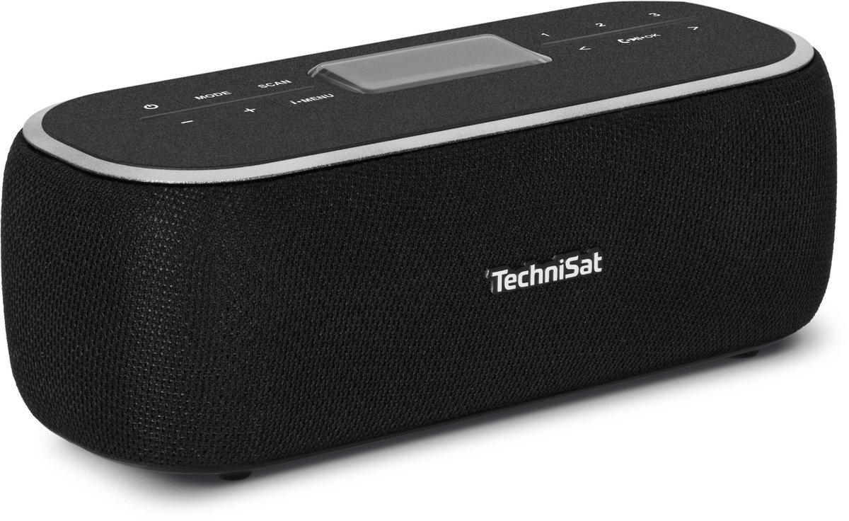TechniSat DIGITRADIO BT 1 Radio de table DAB+, FM AUX, Bluetooth fonction mains libres, avec microphone, fonction réveil, rechargeable noir