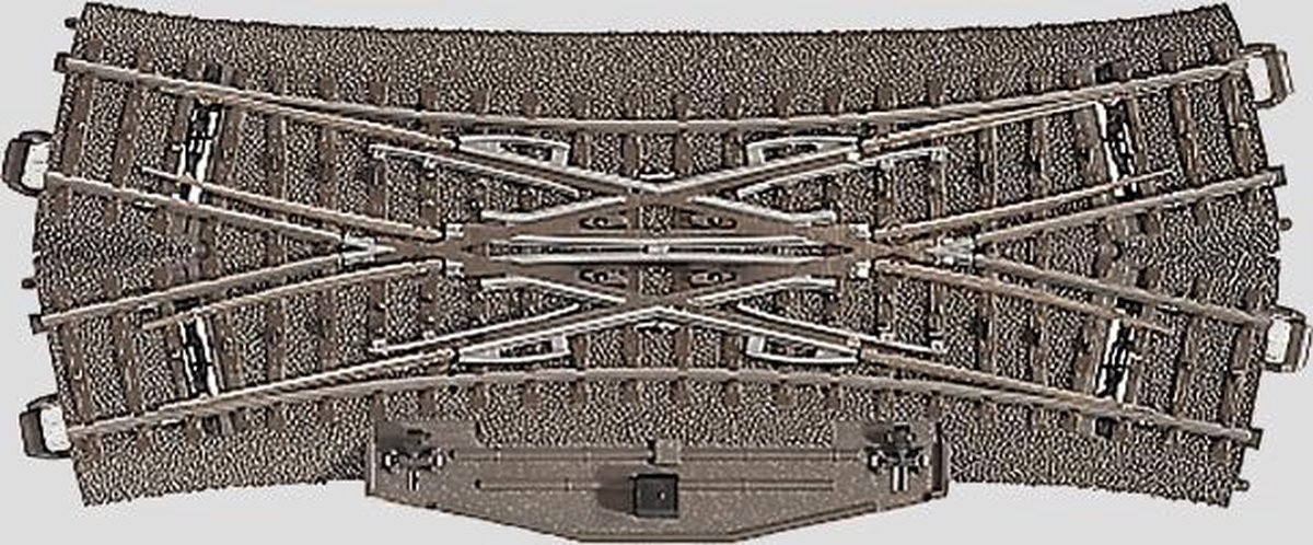 (H0) Voie C Märklin (avec ballast) 24624 Traversée-jonction double 188.3 mm