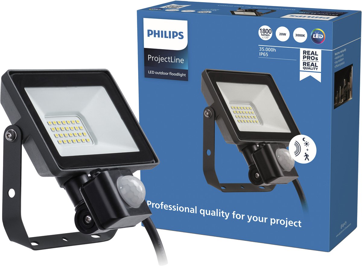 Philips LED ProjectLine 8719514954427 Projecteur déclairage LED 20 W Couleur déclairage (ampoule LED): blanc chaud