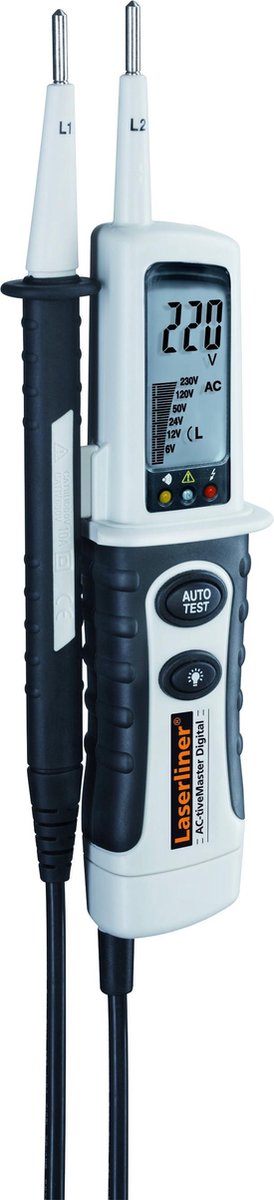 Testeur de tension à 2 pôles Laserliner AC-tiveMaster Digital CAT III 1000 V, CAT IV 600 V LCD, LED