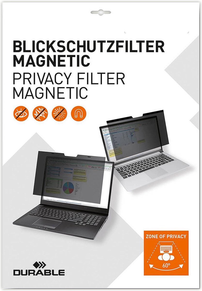 Durable Privacy Filter MAGNETIC Film de confidentialité Notebook / MacBook 39,6 cm (15,6) Format dimage: 16:9 514657 Universal