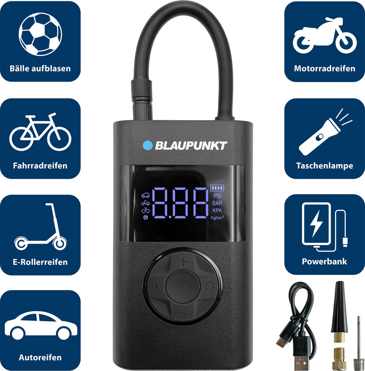 Blaupunkt 2008024000050 TPM 124 Pompe à air noir