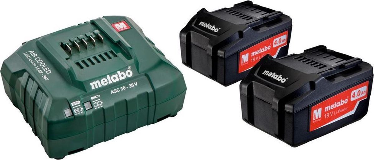 Metabo Basic-Set 2 x 4.0 Ah Station de charge 685050000 + 2 batteries