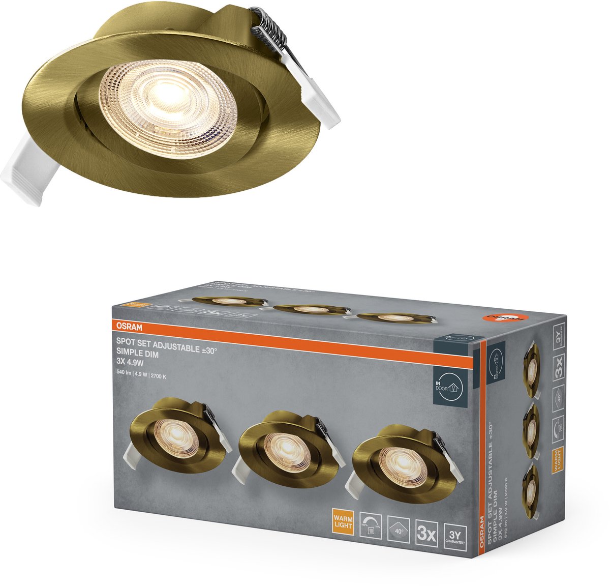 OSRAM HOMELIGHTING 4099854595882 Spot de plafond, Plafonnier à spot LED Module LED LED intégrée vert bronze
