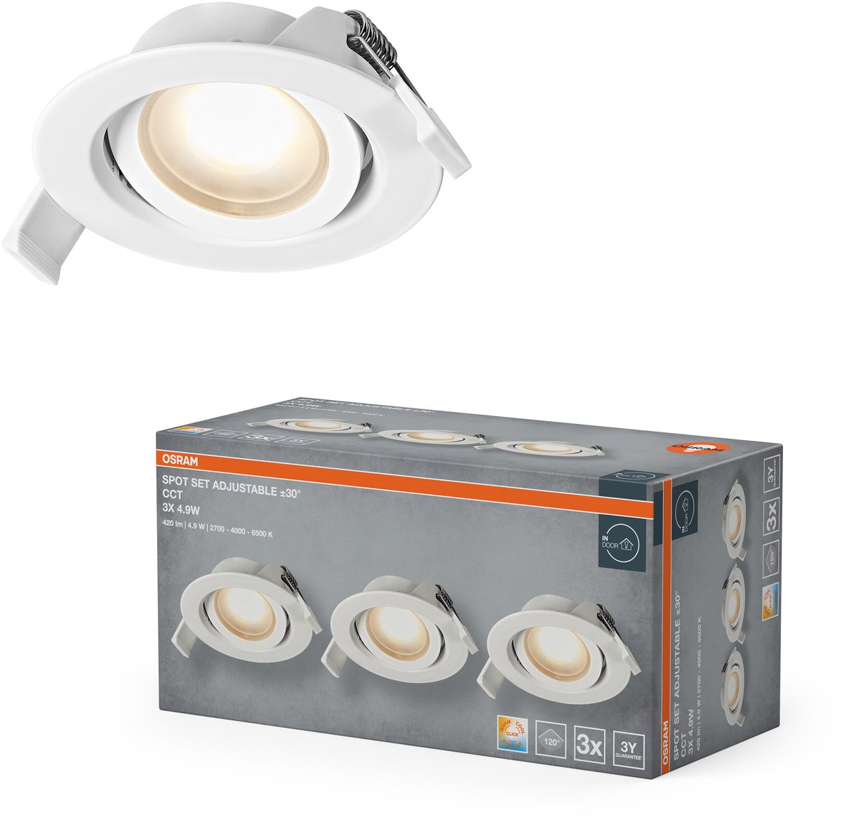 OSRAM HOMELIGHTING 4099854595745 Spot de plafond, Plafonnier à spot LED LED LED intégrée blanc